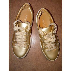 Donald Pliner Gold Patent Leather Sneakers Comfort  Spain Size 7
